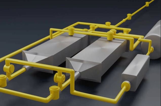 Diagram of the new system, developed by MIT engineers to filter carbon dioxide from a stream of air and store it for later use or disposal. ( Image courtesy of the researchers.)